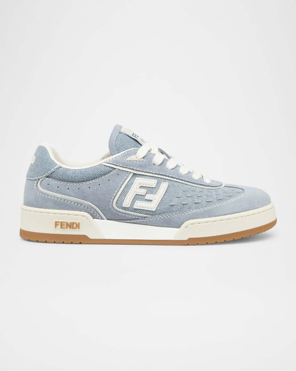 Match Denim and Suede Low-Top Sneakers